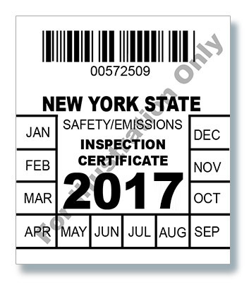 Newyork state inspection certificate 2017